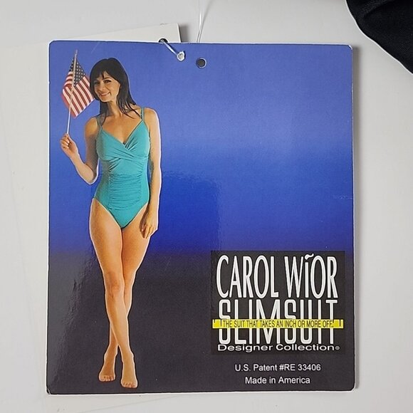 Carol Wior 3 Way Slimsuit Sarong Suit Shape Detector Black One Piece Size 24W - Picture 9 of 16